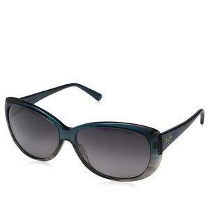 Maui Jim Women’s Pikake Polarized Sunglasses, Teal fade to stripe gray